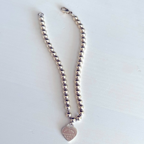 AUTHENTIC TIFFANY Heart Tag Bead Bracelet in Sterling silver - Picture 2 of 6